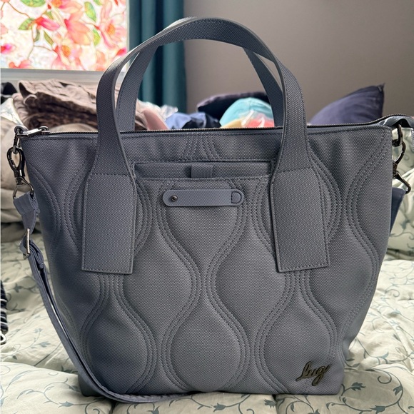 lug Handbags - Lug Alto matte luxe in Blue Moon with dragonfly lining